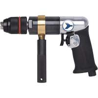 AD12VSR Variable Speed Air Drill, 6 CFM, 1/4" NPT, 1/2" Chuck, Keyless NTL Industrial