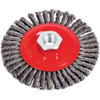 Brosse &agrave; cordon de soudure pour meuleuse angulaire, Dia. 4-1/2", Fils 0,02", Arbre 5/8"-11, Acier NTL Industrial