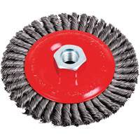 Brosse &agrave; cordon de soudure pour meuleuse angulaire, Dia. 5", Fils 0,02", Arbre 5/8"-11, Acier NTL Industrial