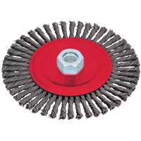Brosse &agrave; cordon de soudure pour meuleuse angulaire, Dia. 6", Fils 0,02", Arbre 5/8"-11, Acier NTL Industrial