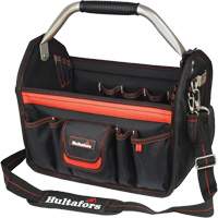 14" Open-Top Tool Carrier, Ballistic Polyester, Black/Red NTL Industrial
