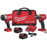 M18 FUEL 1/2" High Torque  & 3/8" Medium Torque Impact Wrenches Automotive Combo Kit, Lithium-Ion, 18 V NTL Industrial