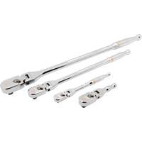 1/4", 3/8" & 1/2" Drive 120XP Full Polish Flex Handle Teardrop Ratchet Set NTL Industrial