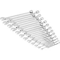 12-Point Long Pattern Combination Metric Wrench Set in Foam Storage Tray, Open-Ended, 24 Pieces, Metric NTL Industrial