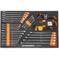 6-Point Combination Wrench and Hex Key Set in Foam Storage Tray NTL Industrial