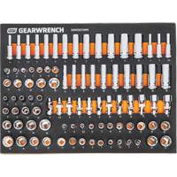 Jeu d'outils m&eacute;triques pour m&eacute;canicien MEGAMOD dans des plateaux en mousse modulaire avec armoire roulante &agrave; outils, 358 morcea NTL Industrial