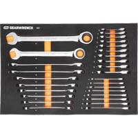 Jeu d'outils m&eacute;triques pour m&eacute;canicien MEGAMOD dans des plateaux en mousse modulaire avec armoire roulante &agrave; outils, 358 morcea NTL Industrial