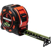 Shockforce NITE EYE Tape Measure, 1-1/4" x 25'/8 m, Metric/SAE Graduations NTL Industrial