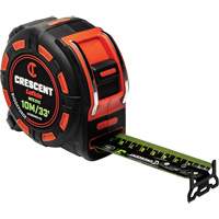 Shockforce NITE EYE Tape Measure, 1-1/4" x 35'/10 m, Metric/SAE Graduations NTL Industrial