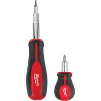11-in-1 Multi-Bit Screwdriver & 6-in-1 Stubby Multi-Bit Screwdriver Set, 3"/9-4/5" L, Cushion Grip Handle NTL Industrial