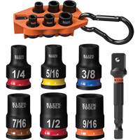 Grab-And-Go Impact Socket Set, SAE, 7 Pcs, Impact, 3/8" Drive Size NTL Industrial