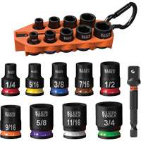 Grab-And-Go Impact Socket Set, SAE, 10 Pcs, Impact, 3/8" Drive Size NTL Industrial