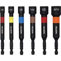 Embouts &agrave; &eacute;crous haute performance pour perceuse/visseuse, Embout 1/2"/5/16"/1/4"/3/8"/7/16"/9/16", Prise 1/4", 4" lo, Magn&eacute;tique NTL Industrial