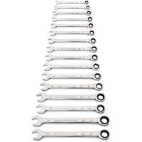 90-Tooth 12 Point Wrench Set, Ratcheting Combination, 16 Pieces, Metric NTL Industrial