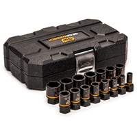 Bolt Biter Extraction Socket Set, 15 Pcs, Impact, 1/4"/3/8" Drive Size NTL Industrial