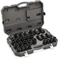 6 Point Metric Socket Set, 28 Pcs, Impact, 3/4" Drive Size, Deep NTL Industrial