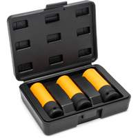 Metric High-Strength Wheel Protector Socket Set, 3 Pcs, Impact, 1/2" Drive Size, Deep NTL Industrial