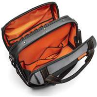 17" Tradesman Closed Top Tool Bag, Polyester, 3 Pockets, Black/Grey/Orange NTL Industrial