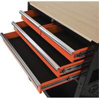 Utility Cart, 4 Drawers, Black/Orange NTL Industrial