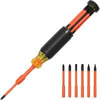6-in-1 Insulated Auto-Lock Screwdriver, 9-1/2" L, Cushion Grip Handle NTL Industrial