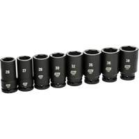 6 Point SAE Socket Set, 8 Pcs, Impact, 3/4" Drive Size, Deep NTL Industrial