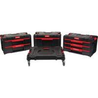 Socle roulant Arx avec jeu de roulettes pivotantes 4 mcx, 23-1/10" x 15" x 22-1/2", Noir NTL Industrial