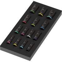 Insert en mousse pour jeu de douilles profondes Impaktor 1 Zyklop B, 15 Mcx, Chocs, Prise de 3/8", Profond NTL Industrial