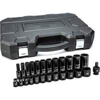 6-Point SAE Socket Set, 25 Pcs, Impact, 3/8" Drive Size, Deep NTL Industrial