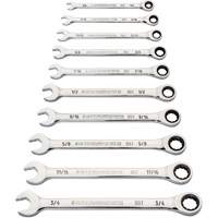 90-Tooth 12-Point Wrench Set, Ratcheting Combination, 10 Pieces, Imperial NTL Industrial