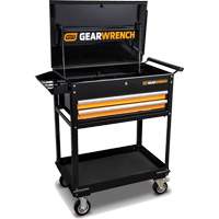 Utility Cart, 2 Drawers, 32-1/2" W x 42" H, Black/Orange NTL Industrial
