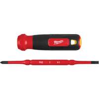 2-in-1 1000V Insulated Flip Shank Multi-Bit Screwdriver, 8-4/5" L, Cushion Grip Handle NTL Industrial