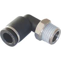 Adaptateur coude m&acirc;le NPT MAXFIT &agrave; raccord instantan&eacute; (push-to-connect), 3/8" x 1/2" dia., Polym&egrave;re PBT NTL Industrial