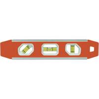 Reinforced Torpedo Level, 9" L, Aluminum, 3 Vials, Magnetic NTL Industrial