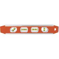 Reinforced Torpedo Level, 12" L, Aluminum, 4 Vials, Magnetic NTL Industrial