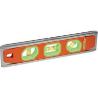 Glo-View&reg; Torpedo Level, 9" L, Aluminum, 3 Vials, Magnetic NTL Industrial