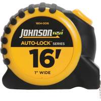 Auto-Lock Power Tape with Steel Belt Clip, 1" x 16', 1/16" Graduations NTL Industrial