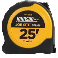 Job Site Power Tape with Steel Belt Clip, 1" x 25', 1/16" Graduations NTL Industrial