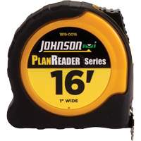 Plan Reader Power Tape with Steel Belt Clip, 1" x 16', 1/16" Graduations NTL Industrial