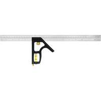 Heavy-Duty Inch/Metric Combination Square, 16" L, 1/8"/1/16" Graduations, Stainless Steel NTL Industrial
