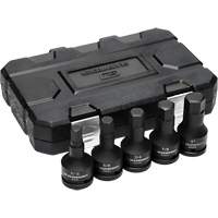 SAE Impact Bit Socket Set with Blow Mold Case, Hex, 3/4" Drive, 5 Pcs NTL Industrial