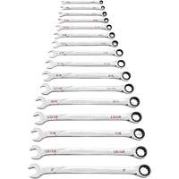 Jeu de cl&eacute;s SAE 120XP Universal Spline XL, Combinaison &agrave; cliquet, 16 morceaux, Imp&eacute;rial NTL Industrial