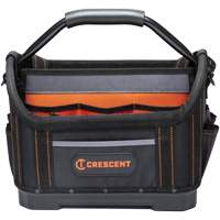 Sac ouvert de 14" pour outils d'ouvrier, 1680 Denier/Polyester, 25 pochettes, Noir/Gris/Orange NTL Industrial
