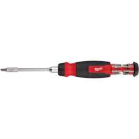 14-in-1 Ratcheting 1/4" Drive Multi-Bit Screwdriver, 10-11/100" L, Cushion Grip Handle NTL Industrial