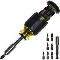 Tournevis tronqu&eacute; multi-embouts de longueur ajustable 8-en-1, 4-4/5" lo, Prise Coussin&eacute;e NTL Industrial