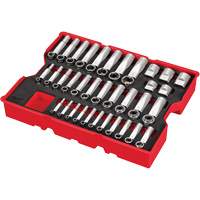 Jeu de douilles SAE de 1/4”, 3/8” et 1/2” avec plateau pour tiroirs PACKOUT, 65 M NTL Industrial