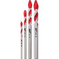4-Piece Hard Tile & Glass Specialty Drill Bit, 1/4"/1/8"/3/16"/5/16", Carbide NTL Industrial