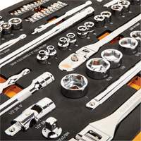 1/4", 3/8" & 1/2" Drive 120XP Mechanics Tool Set in Foam Tray, 89 Pcs NTL Industrial