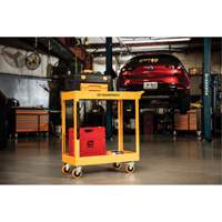 2-Shelf Steel Automotive Utility Cart, 36" L x 16" W x 33" H, Orange NTL Industrial