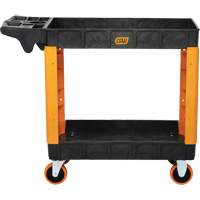 2-Shelf Heavy-Duty Utility Cart, 41" L x 17" W x 34" H, Black/Orange NTL Industrial