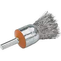 Mounted End Brush with Crimped Wires, 1/2", 0.02" Fill, 1/4" Shank UE863 | NTL Industrial